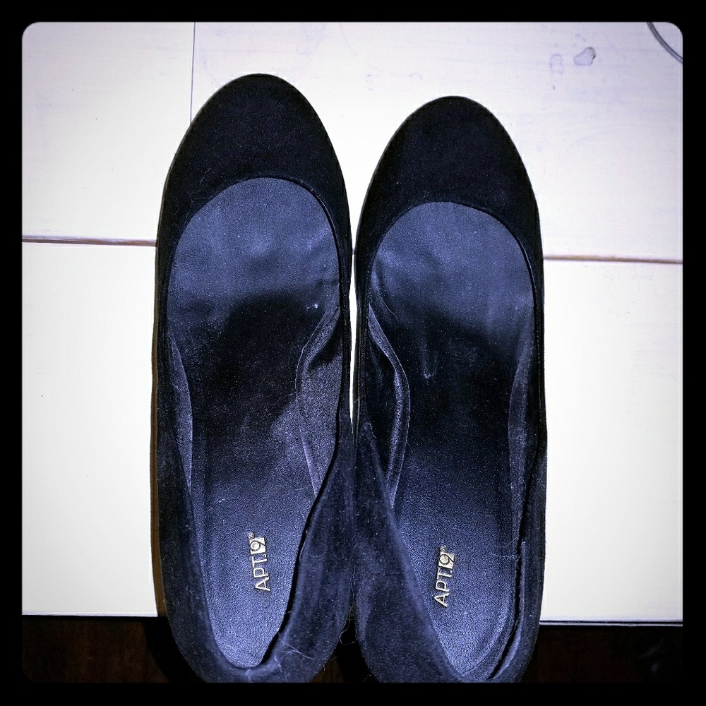 Black Suede Wedges